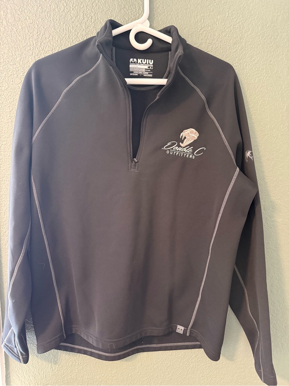 KUIU Black Lightweight 1/4 Zip Pullover with Logo